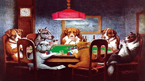 dogs playing poker gif